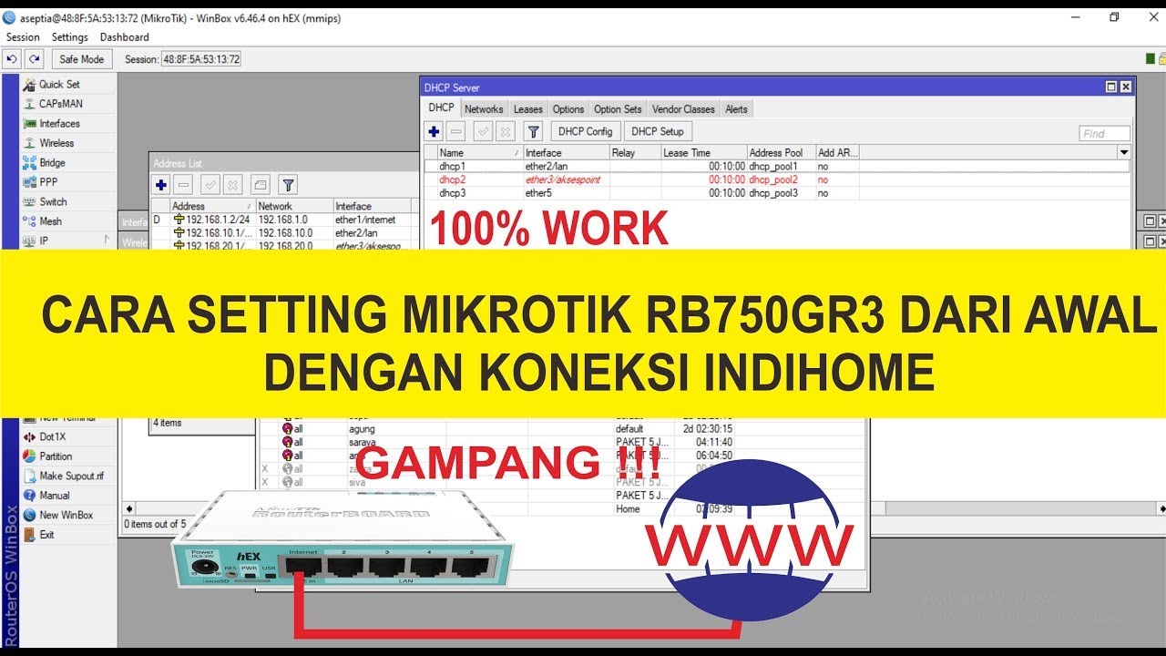 Cara Setting Mikrotik RB750GR3 Dengan Koneksi Indihome Menggunakan Winbox