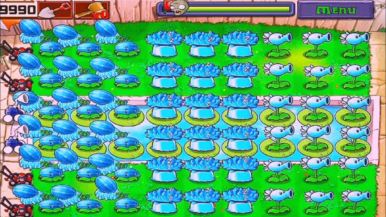 Plants Vs Zombies | Survival Pool | All Blue Plants Vs All Zombies Gameplay Full HD 1080p 60fps