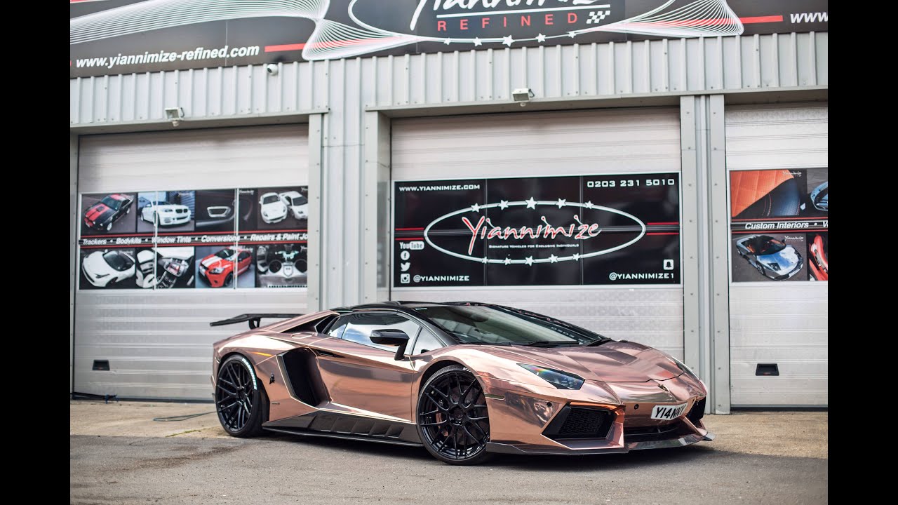 Yianni's Lambo wrapped CHROME ROSE GOLD!!