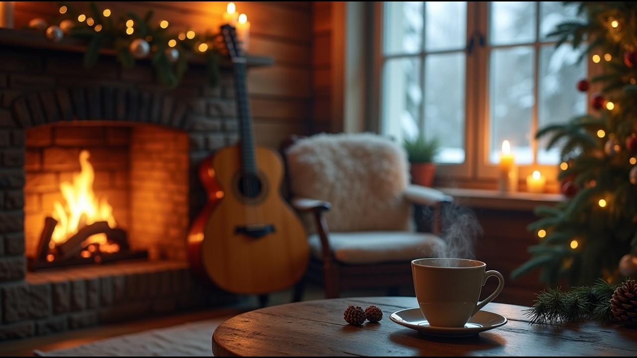 Winter Guitar Noir 🌙 | Silent Winter Night Acoustic Guitar Vibes