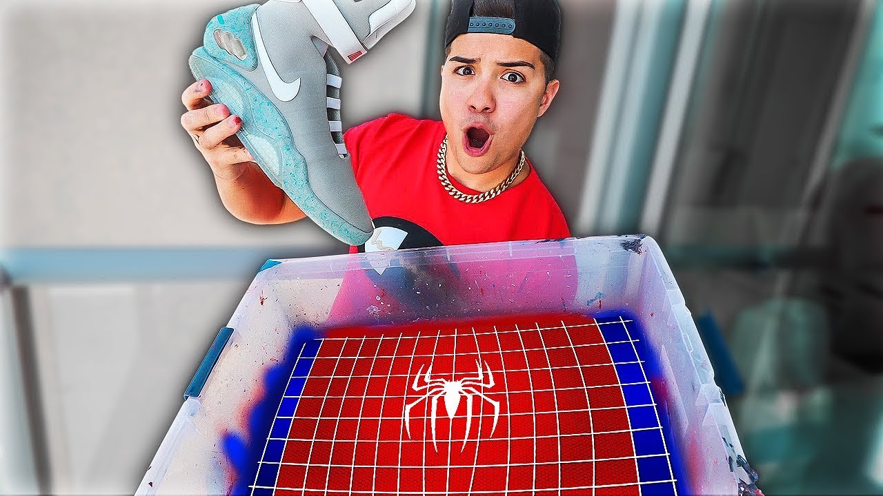 Hydro Dipping Nike Air Mags! (Spider-Man Custom)