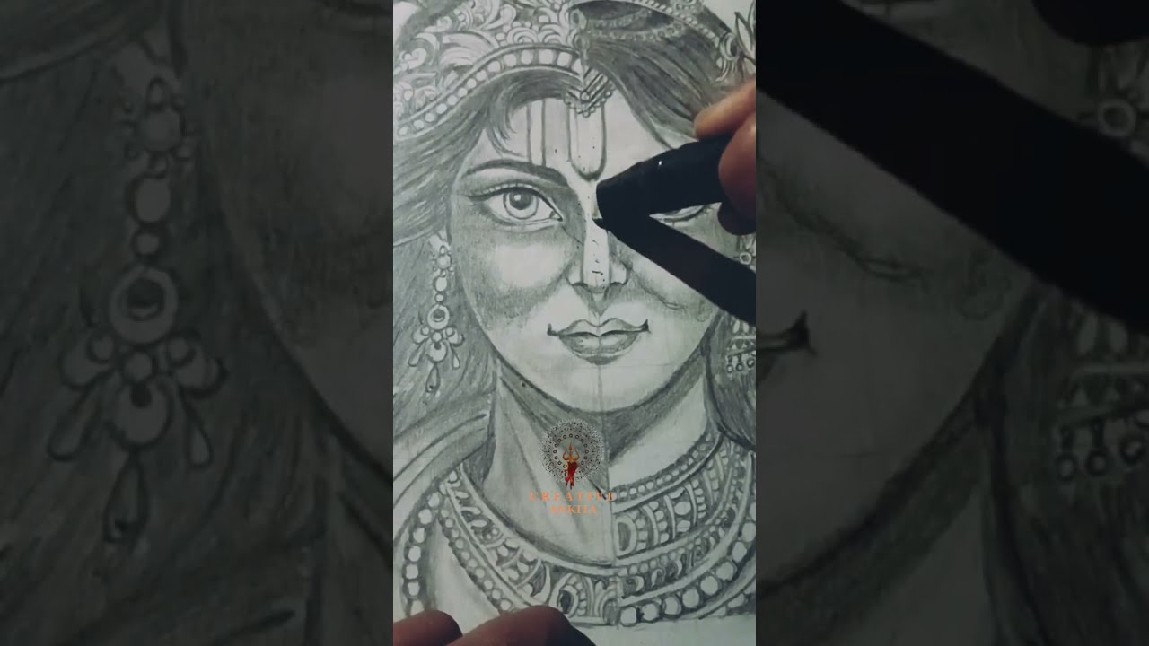Shree Krishna and radha rani pencil sketch Drawing🤗❤️🎨 | Step By Step (Outline Tutorial)