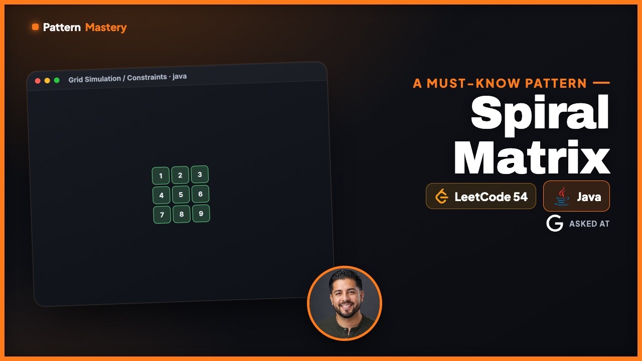 [Java] Spiral Matrix - Leetcode 54 -- Illustrated! | Pattern Mastery