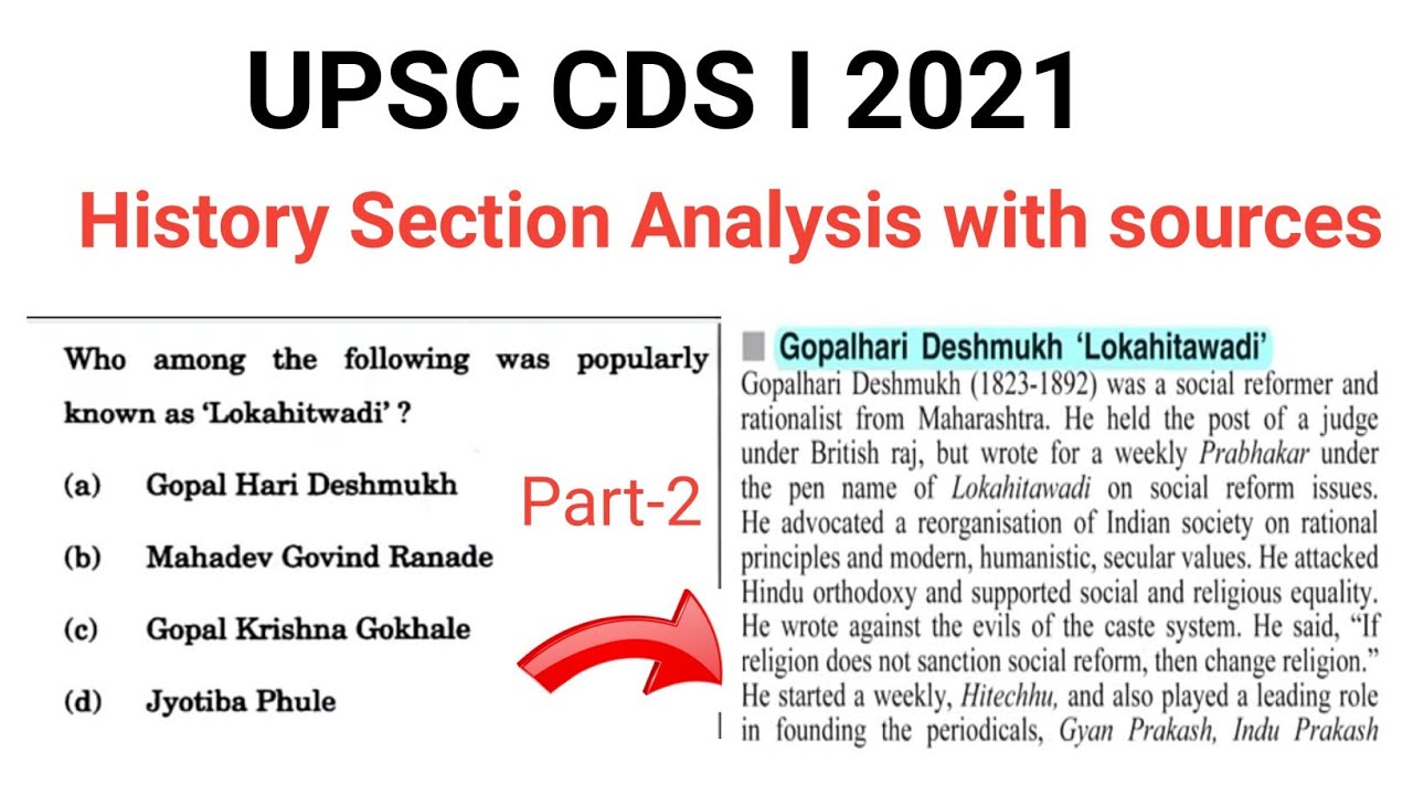 UPSC CDS I 2021 || History Section Analysis || Part-2 || #facetsofupsc