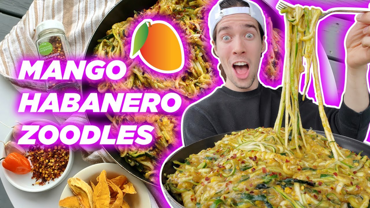 RAW VEGAN Mango Habanero Zoodles Pantry Friendly Recipe 🥭🌶🍝