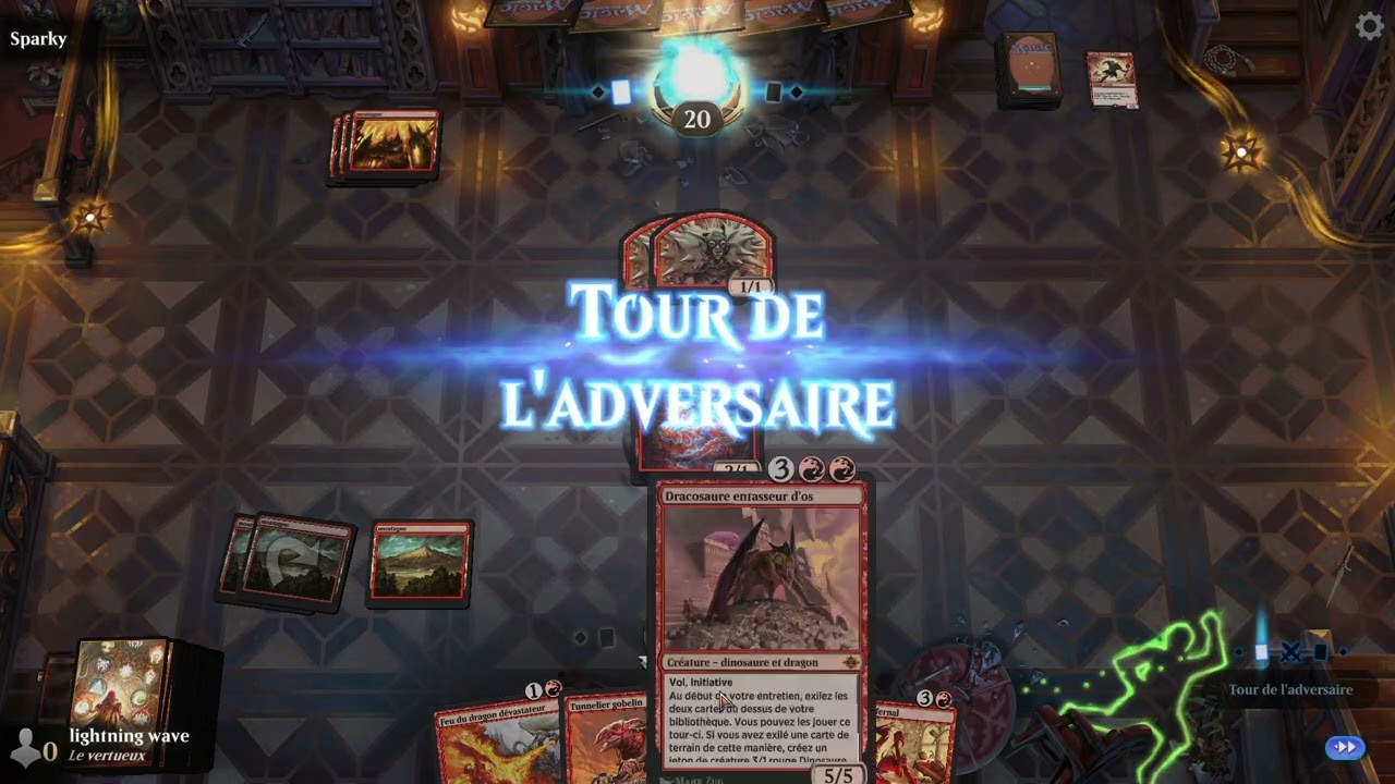 MTG Arena deck dragons et gobelins amplifi&eacute; contre sparky