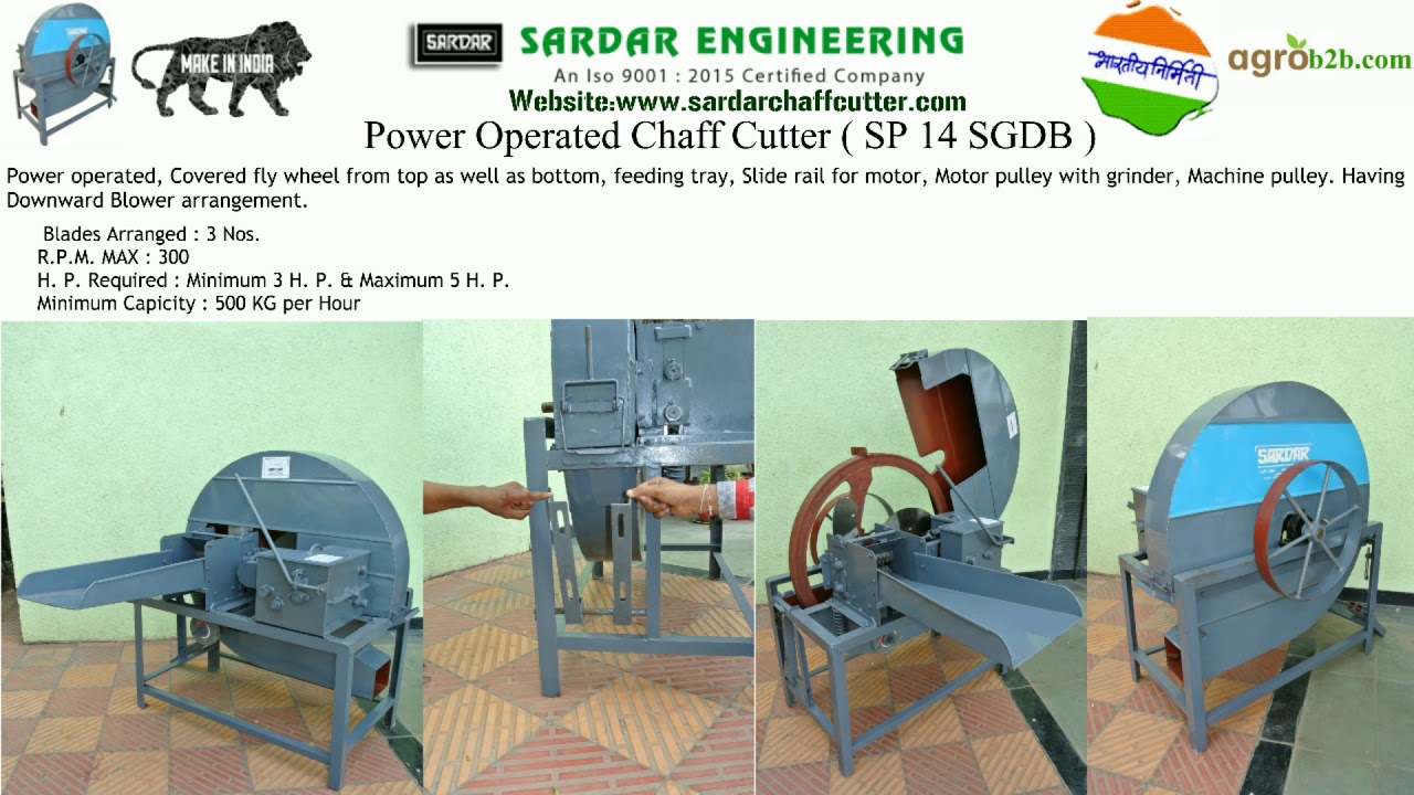 Sardar Kutti Machines Model Wise Specifications , Toka Machine , Chaff Cutters , चाफ कटर मशीन