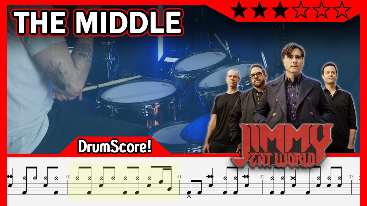 The Middle - Jimmy Eat World | Play-Along Drum Cover | SHEET MUSIC DRUM SCORE