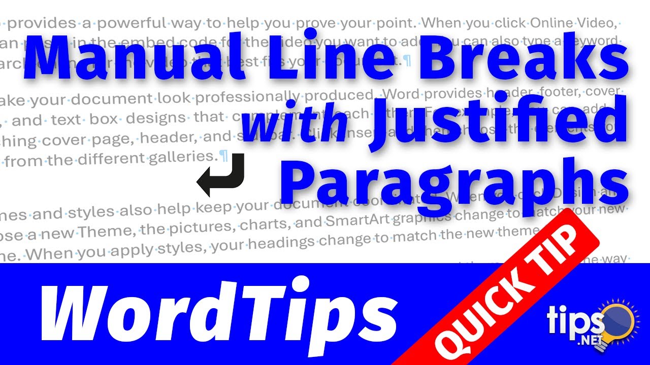 Using Manual Line Breaks with Justified Paragraphs