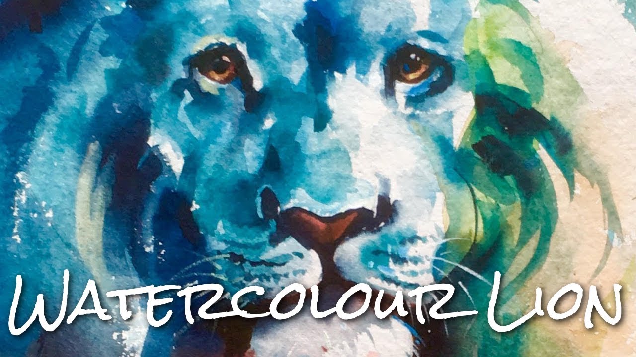 Lion Painting, Watercolour Timelapse - Loose, Splashy & Colourful
