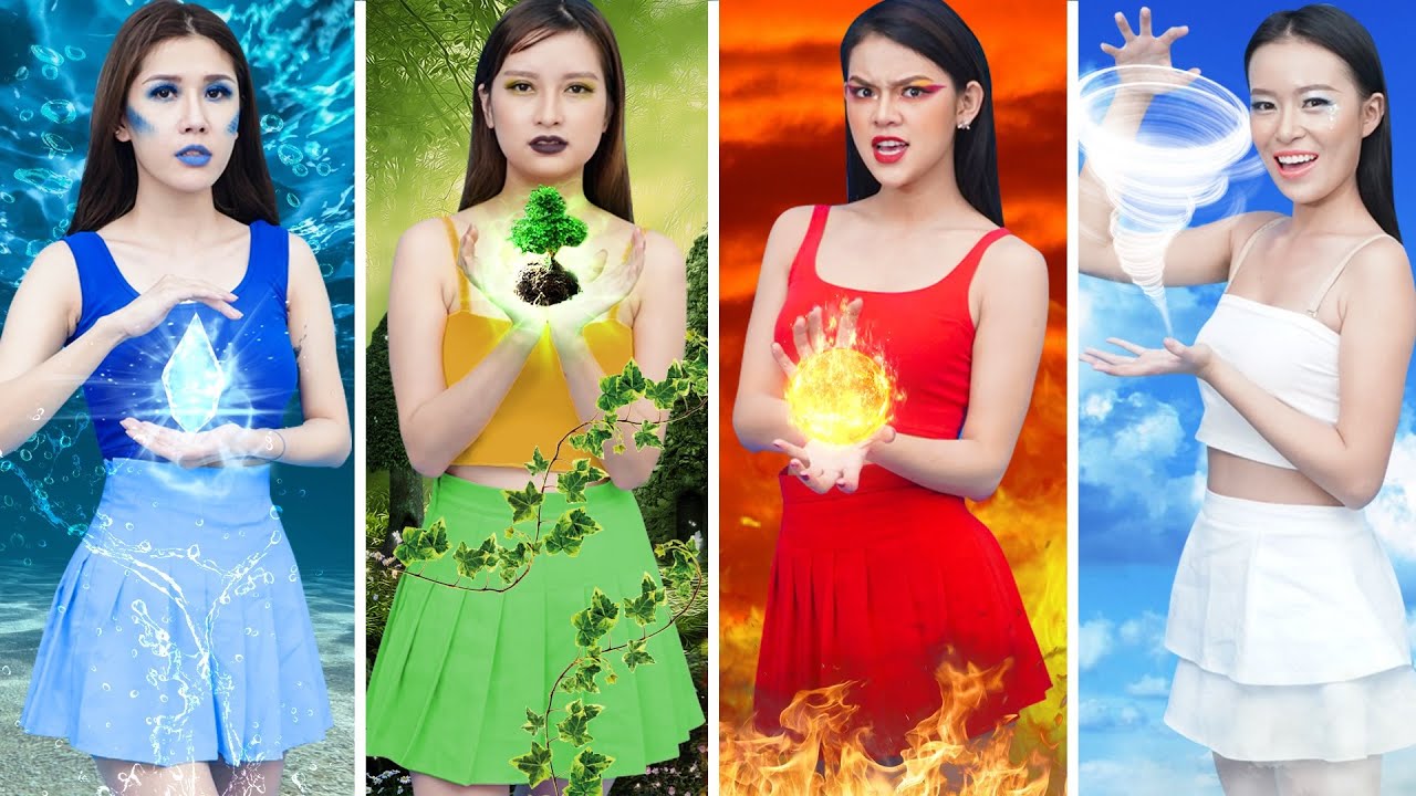 Fire, Water, Air, and Earth Girl ! Four Elements in Real Life