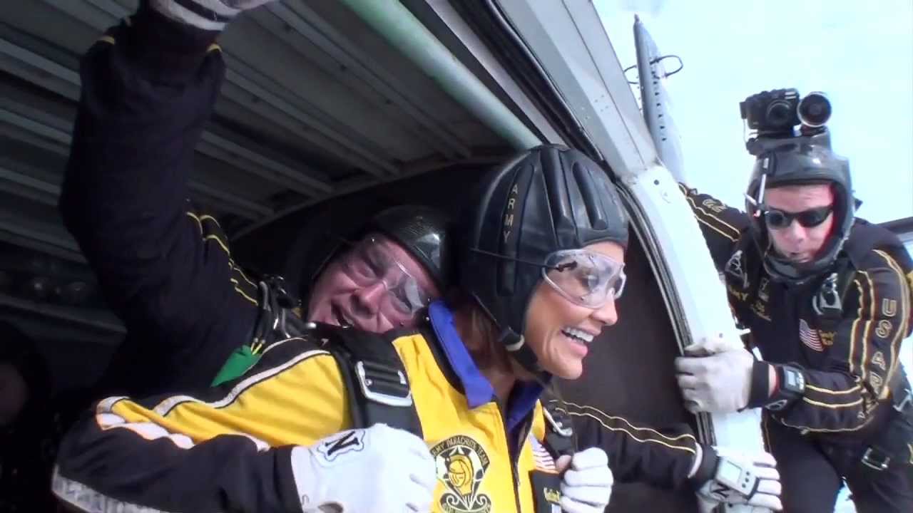 Eve Torres jumps with the Golden Knights