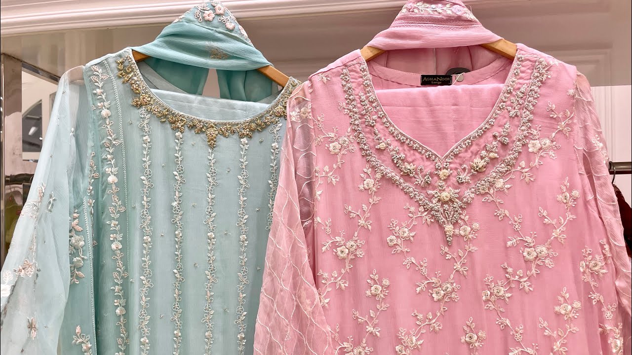 Aghanoor New PartWear Dresses || Lawn  ‘.Chiffon Dresses || 9 July 2024
