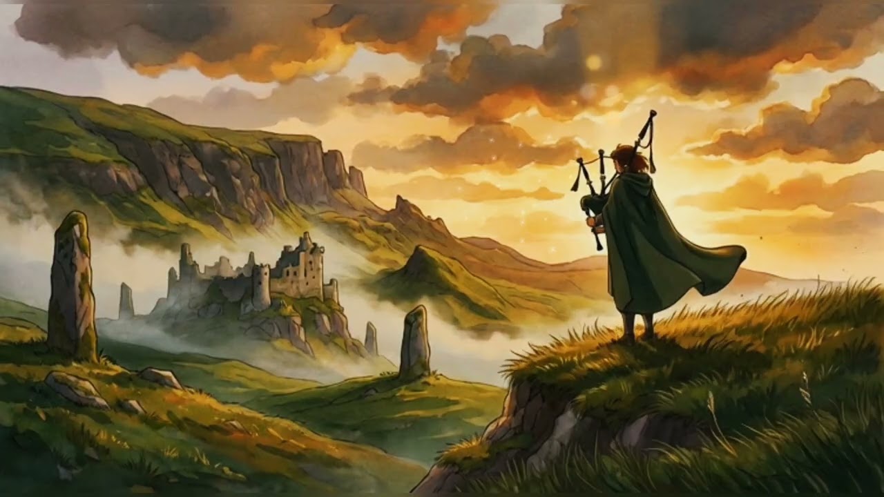 Scottish Dreams: Lofi Bagpipe ghibli Style Journey