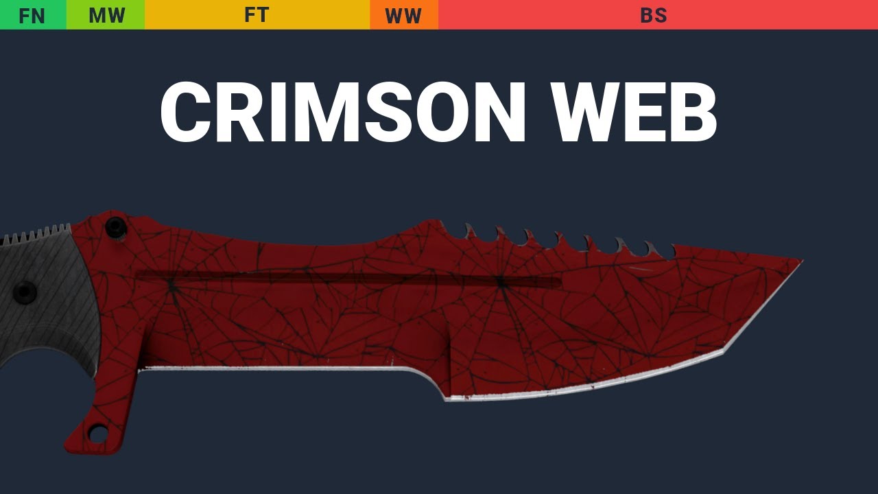 Huntsman Knife Crimson Web - Skin Float And Wear Preview