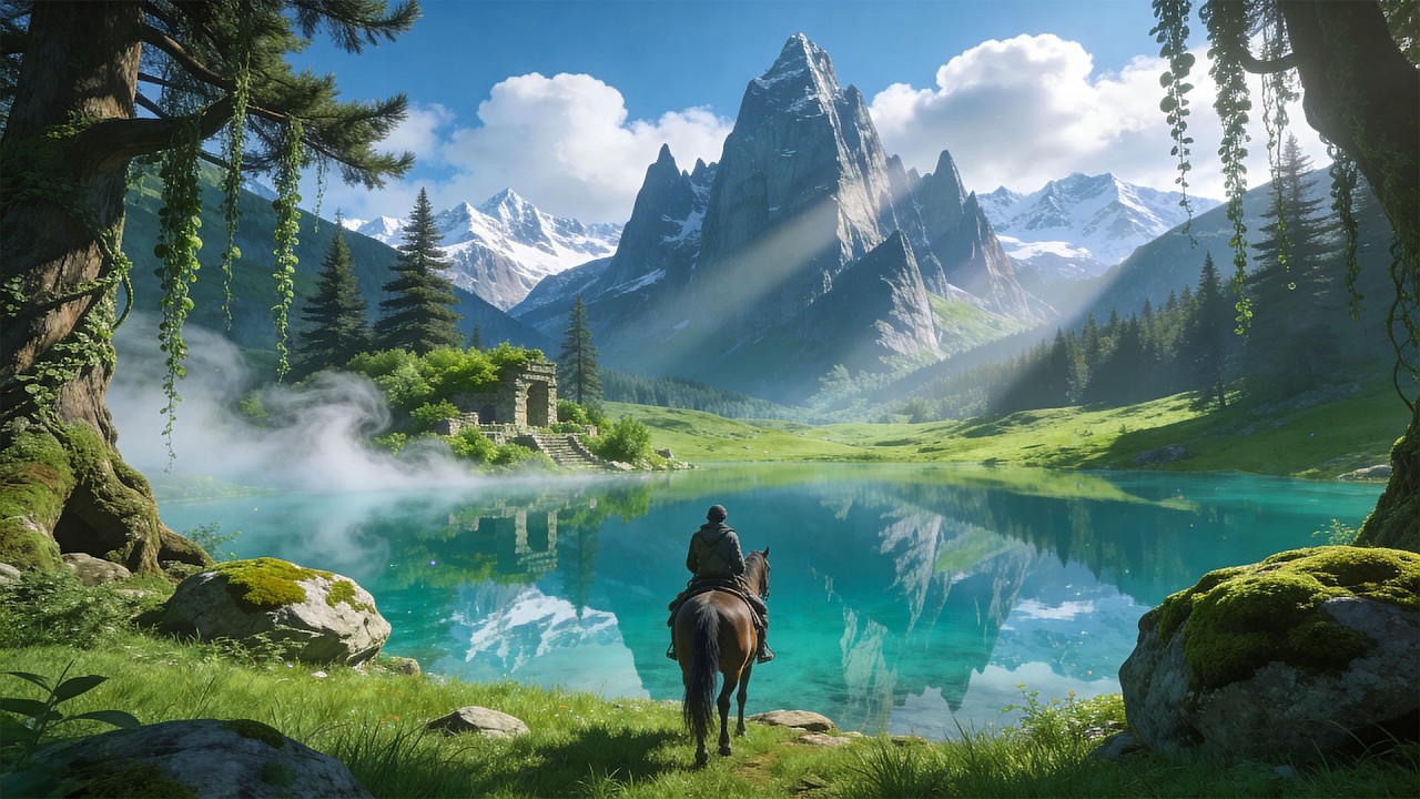 The Emerald Lake Sanctuary | Peaceful Fantasy Music & Nature Ambience