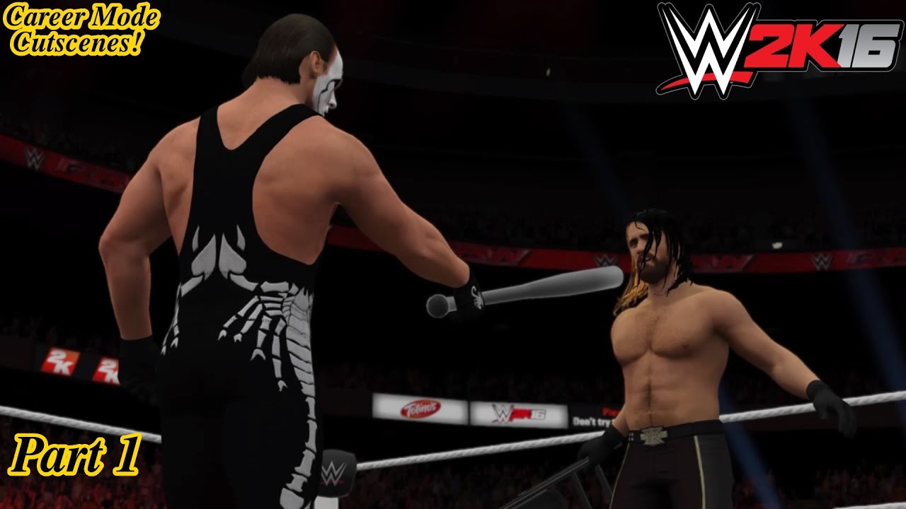 WWE 2K16 My Career Mode Cutscenes Part 1 (Fighting the Authority & teaming with Sting!)