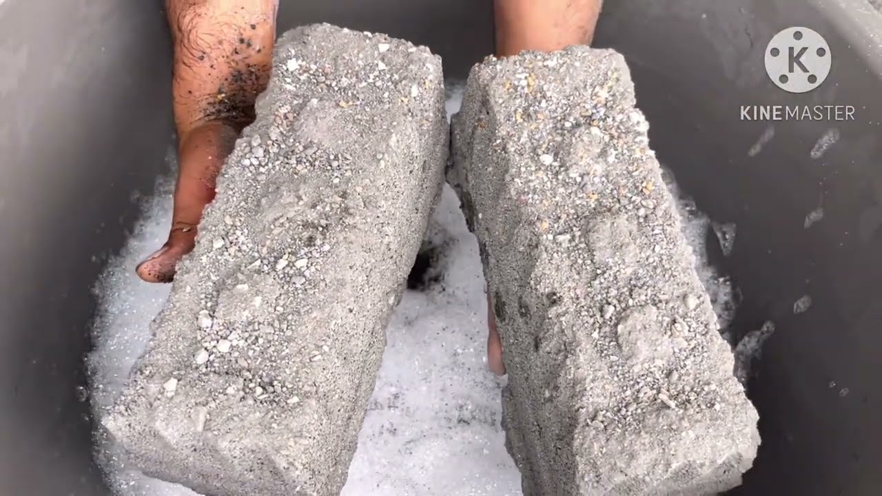 Charcoal stones full water crumbling #asmr #satisfying 