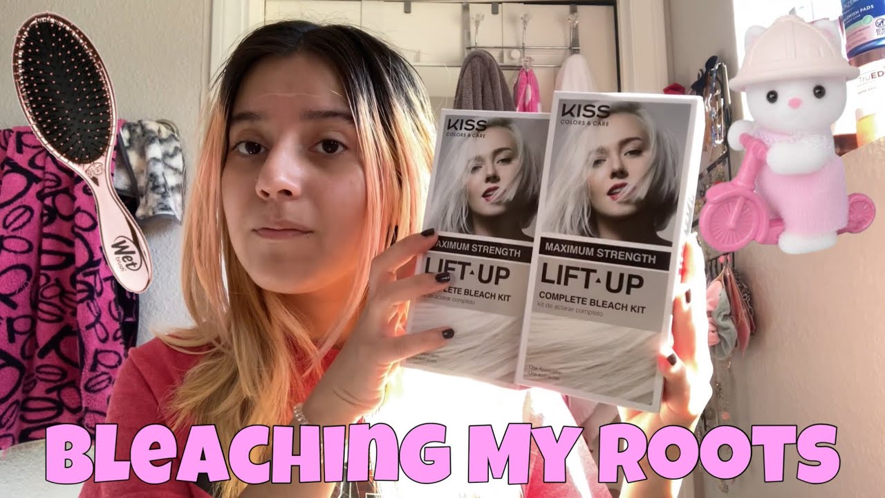 Bleaching My Roots ♡ [1st Time Using KISS Lift Up Complete Bleach Kit]