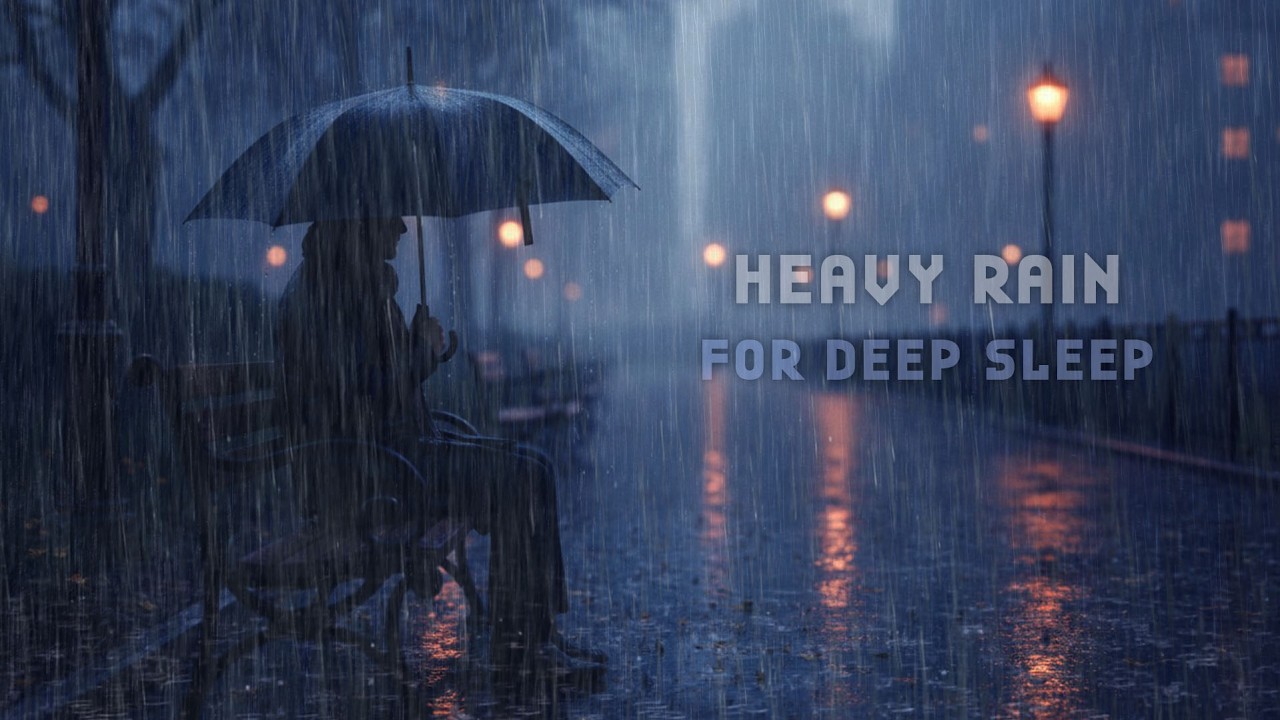 Sleep Instantly Tonight 🌙 Heavy Rain & Thunder ⚡ Enjoying Rain Under Umbrella 😴