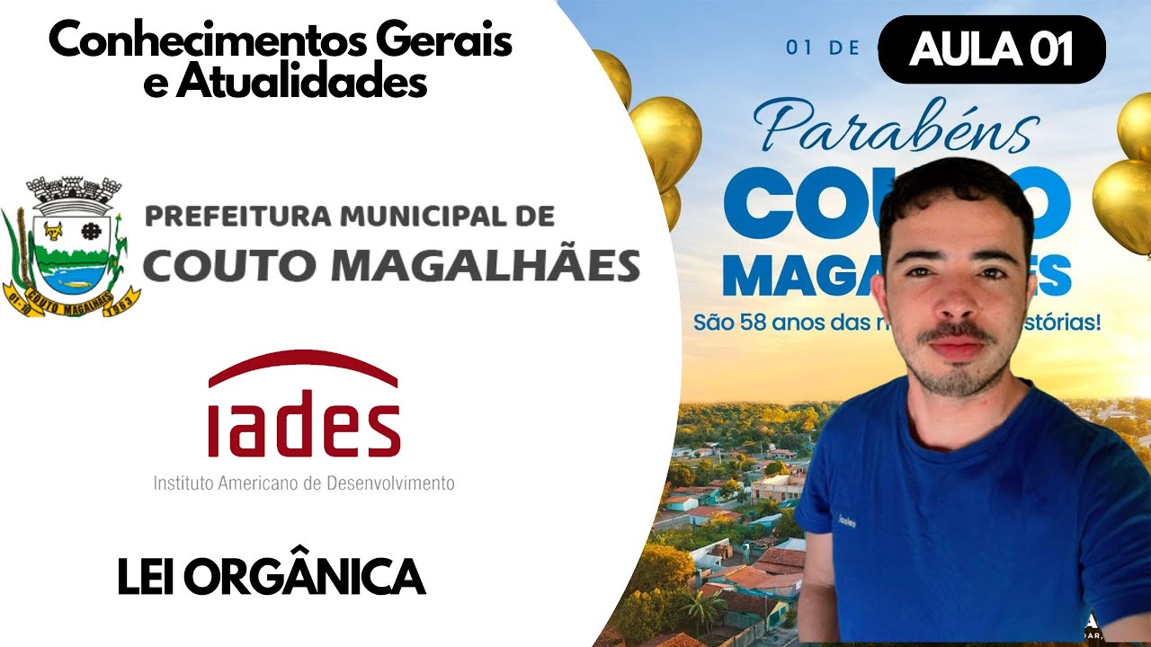 LEI ORGÂNICA DE COUTO MAGALHÃES TO 2026 - AULA O1