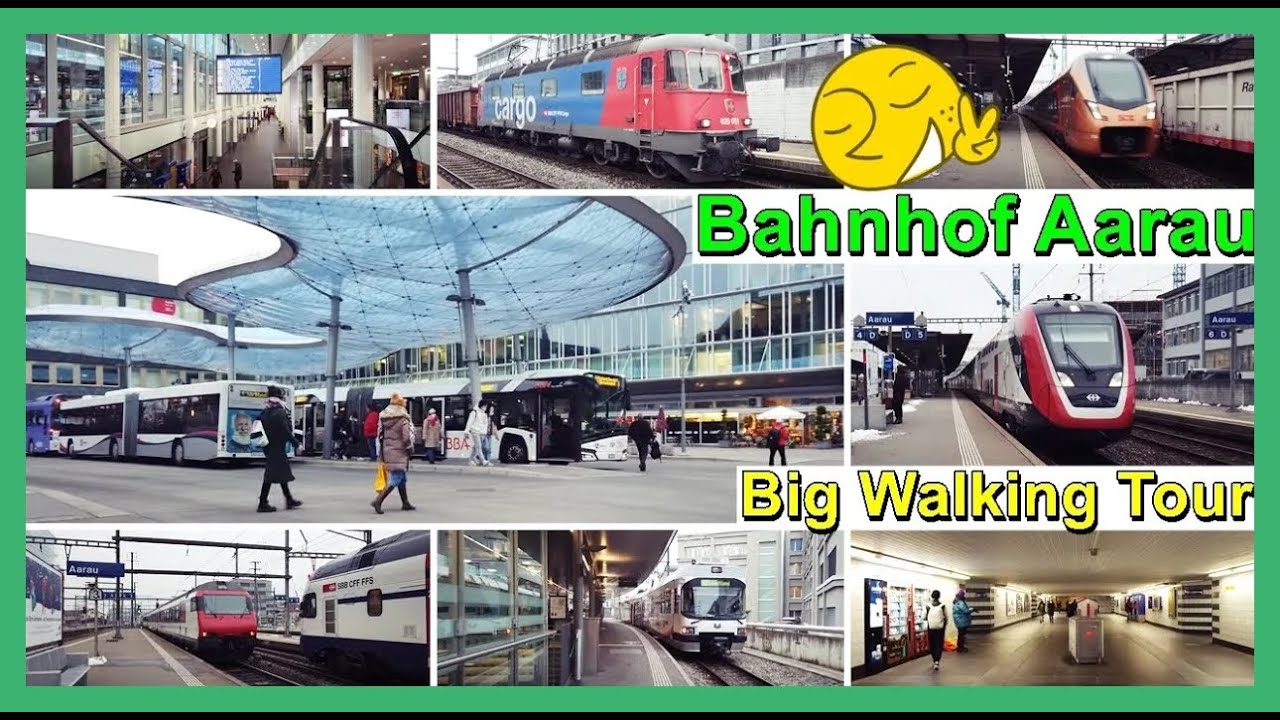 Walking Tour Aarau Railway Station / Rundgang beim Bahnhof Aarau, Kanton Aargau, Schweiz 2021