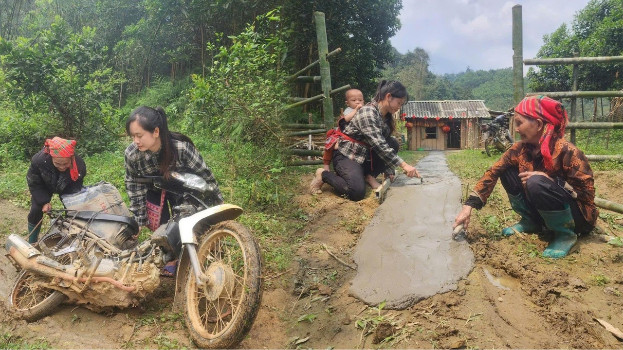 Building a Clean Pathway with My 80-Year-Old Blind Grandma & Cooking with Her