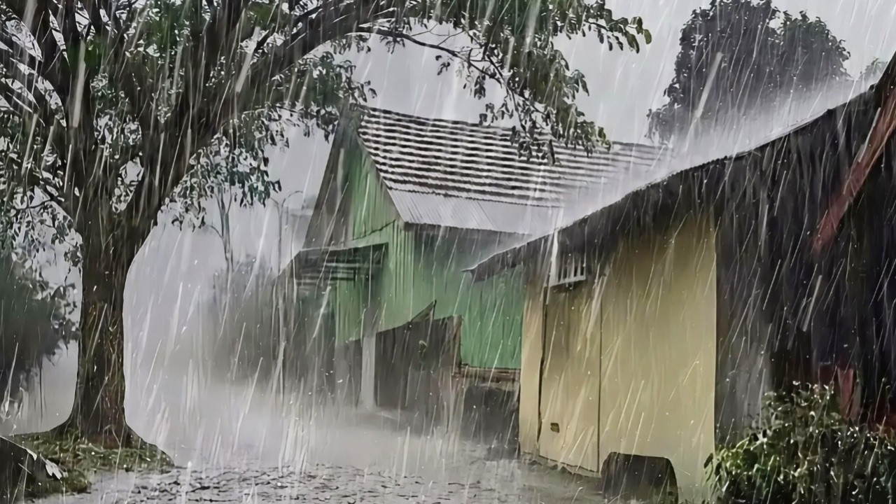 99% Rain Sounds for Sleep l Sleep soundly with heavy rain on the roof