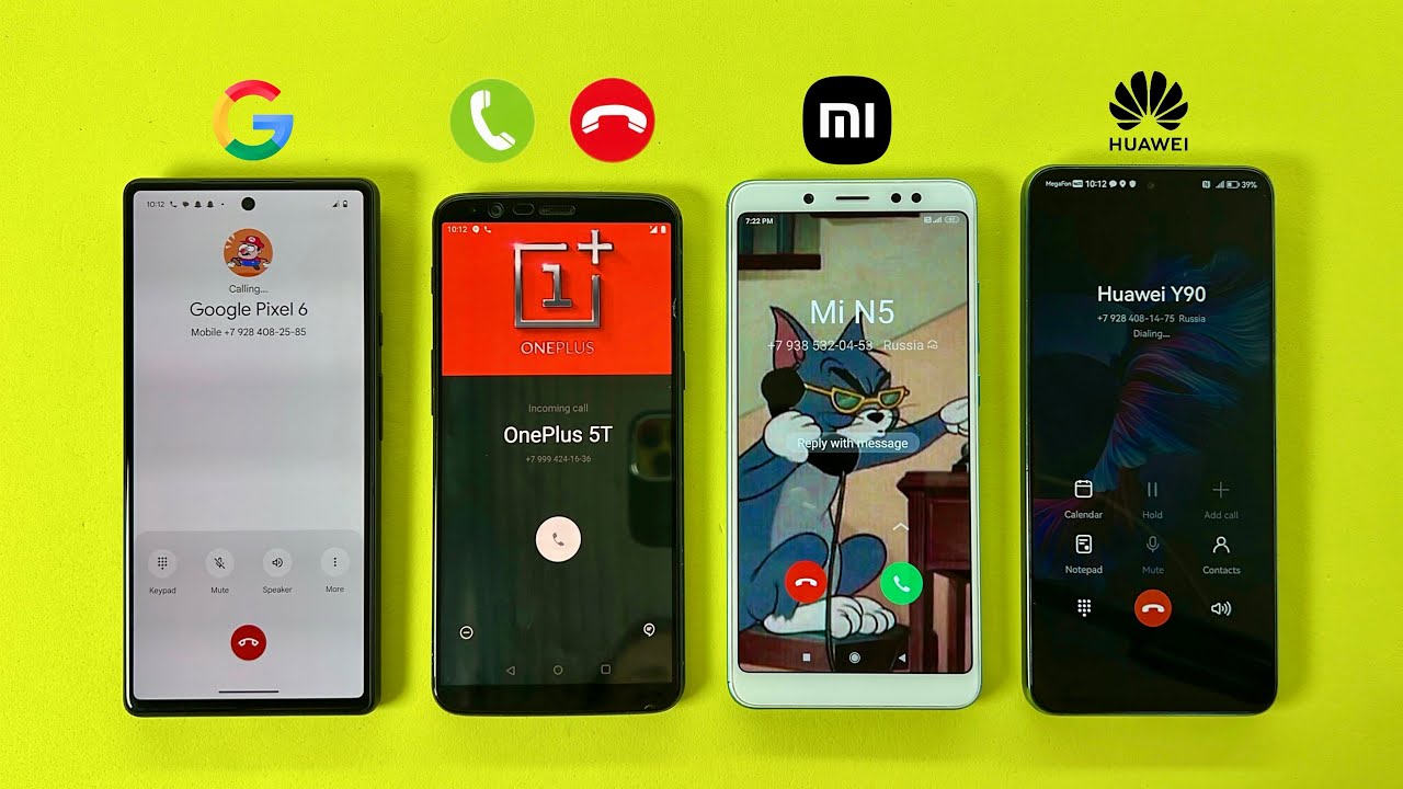 Google Pixel 6 & HUAWEI Y90 Vs OnePlus 5T & Redmi Note 5 | Incoming + Outgoing Calls