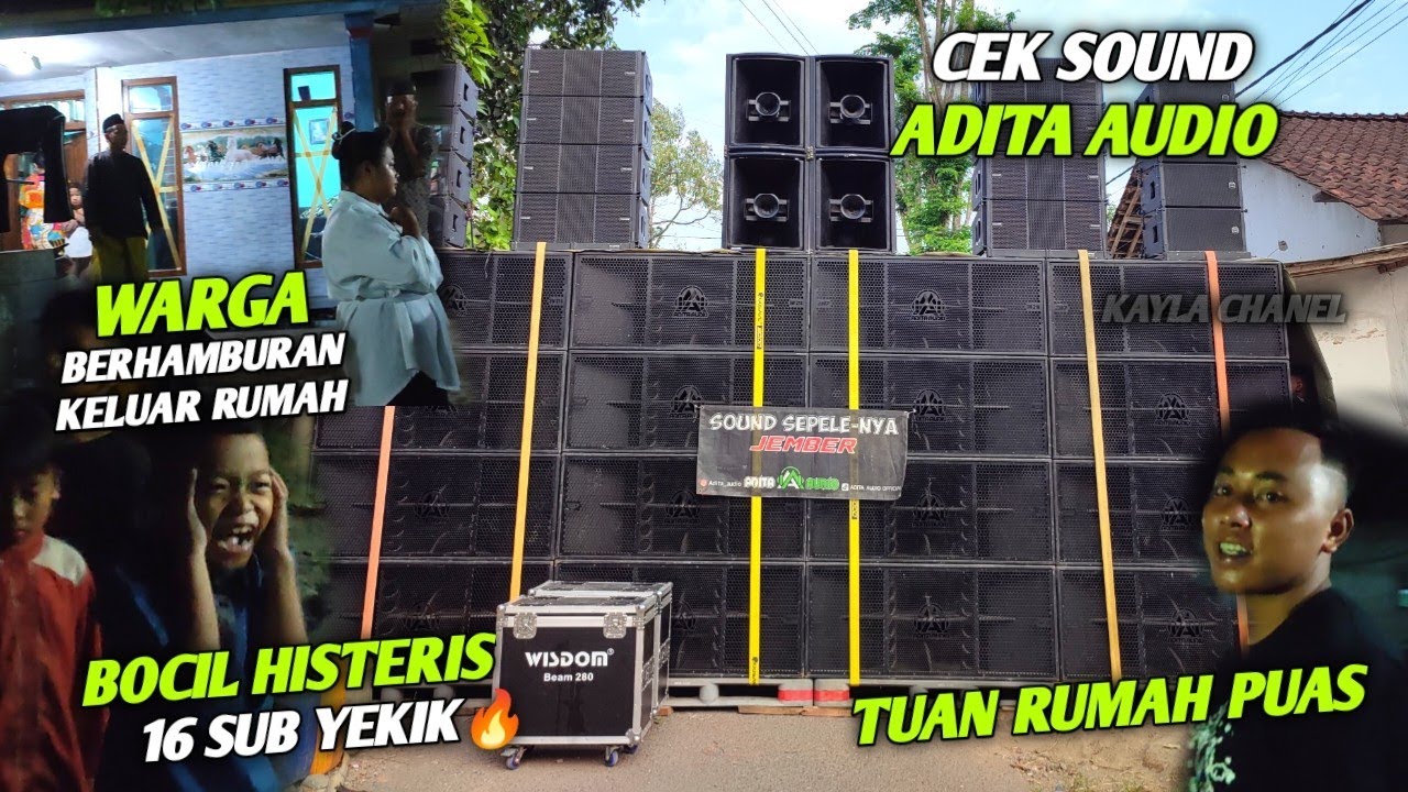SUPER EDAN🔥 CEK SOUND ADITA AUDIO JEMBER 16 SUB LANGSUNG BIKIN WARGA BERHAMBURAN KELUAR RUMAH