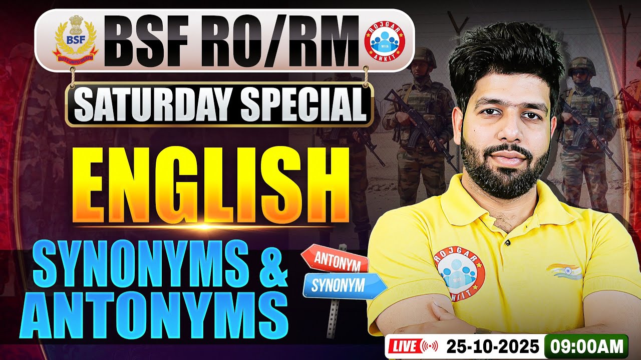 BSF RO/RM English Class 2025 | Saturday Special | BSF English PYQ's | Complete English By Anuj Sir