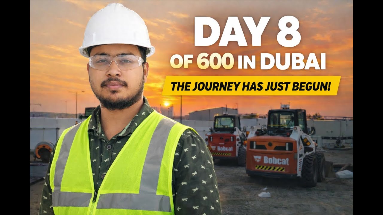 DAY 8 OF 600 IN DUBAI 🇦🇪 | Construction Life | Work Journey Begins