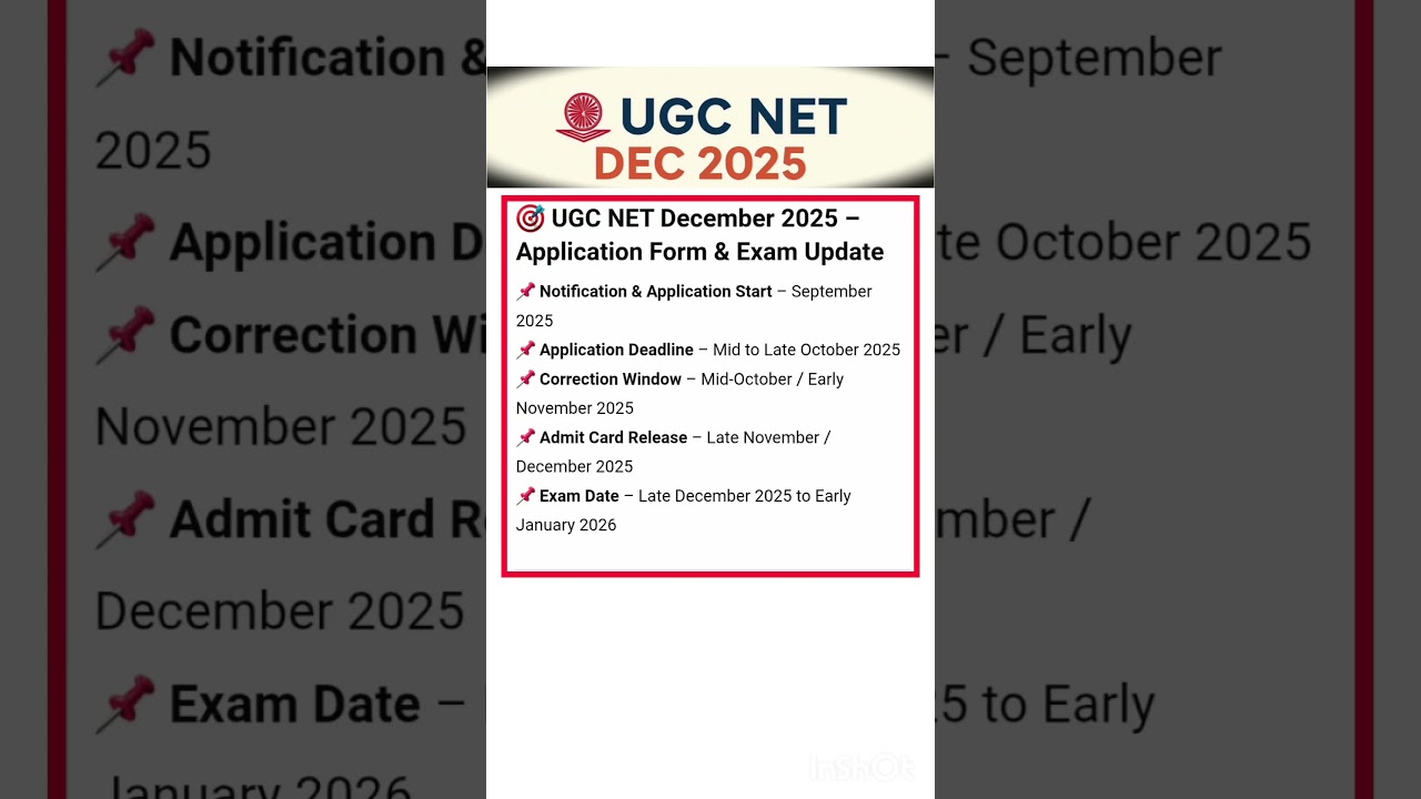 UGC NET DEC 2025 Application Form & Exam Date Latest Updates #ugcnet2025 #ugcnetdec2025 #netexam