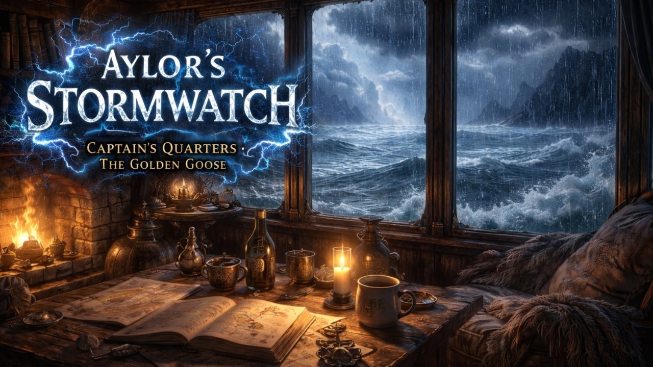 Dark Fantasy Sea Ambience Music | The Golden Goose - Aylor's Stormwatch | Lightning & Thunder