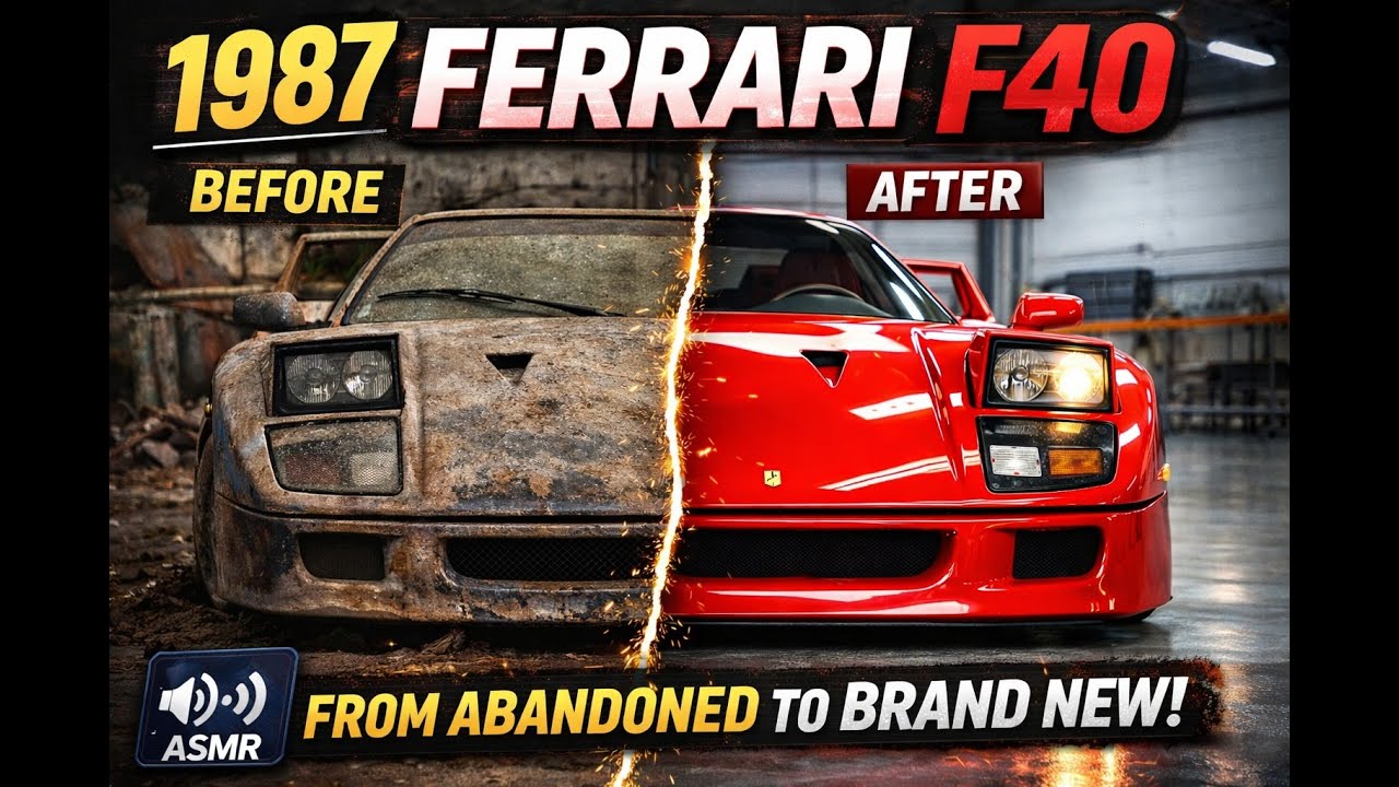 ASMR Ferrari F40 Restoration | From Abandoned to Brand New (1987)