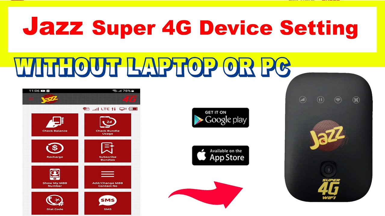 Jazz Super 4G Device Quick Settings With Jazz App | Device Basic settings from App