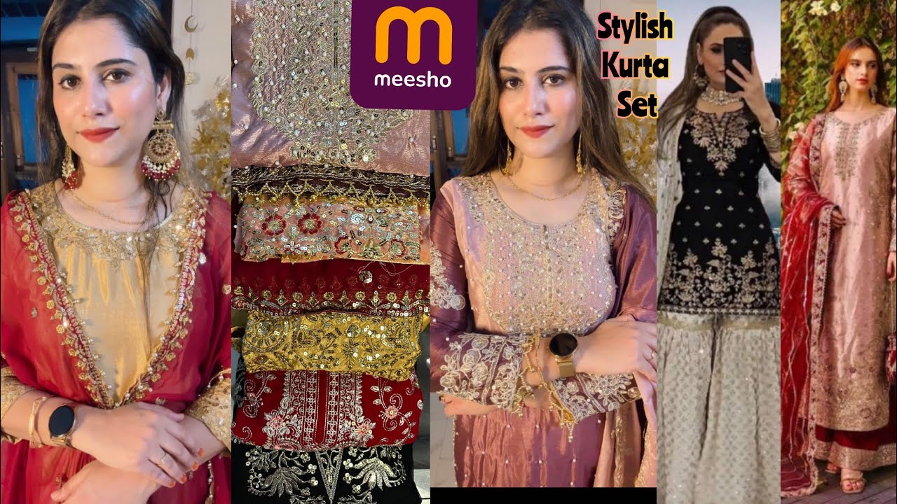 Meesho 10+Viral Pakistani suit/Sharara set/embroidered affordable kurta set 🥰