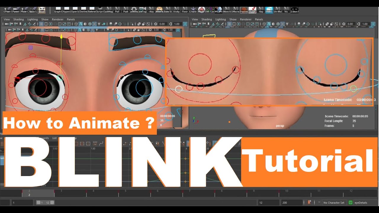 Eye Blink Tutorial Maya -Acting for Animation (Part04) اردو  हिन्दी