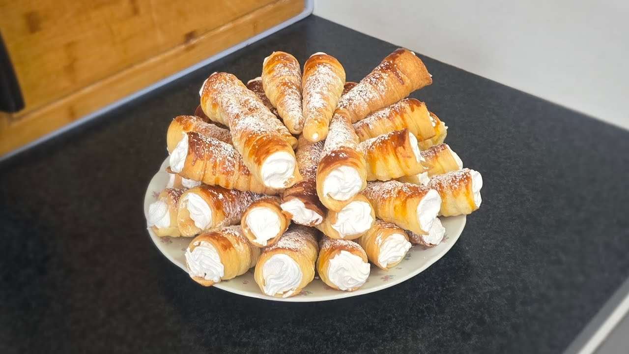 Трубочки с кремом, очень вкусно и просто/ Cream tubes 