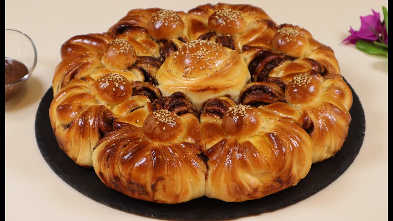 Cozonac floare cu nutela / Tarta flor con nutella