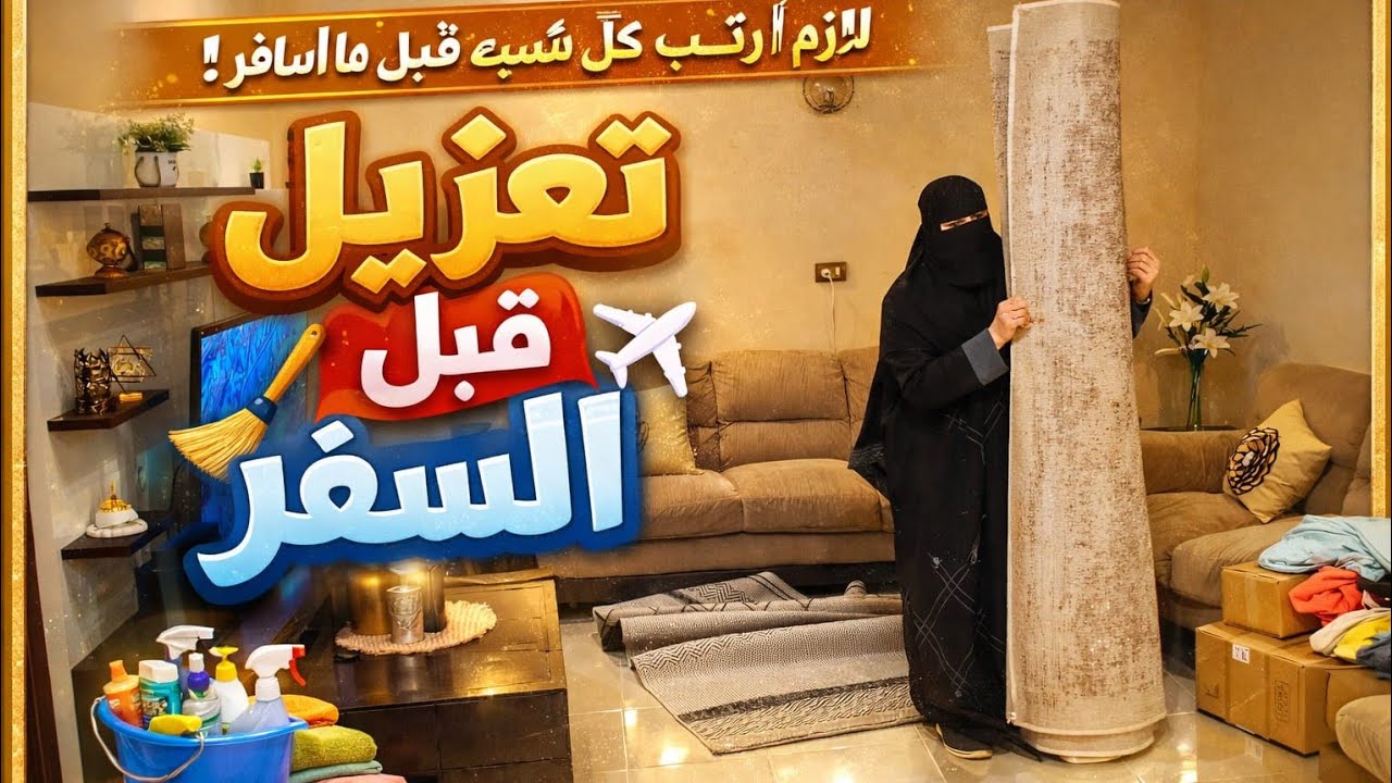 تعزيل بيتي قبل السفر بساعات✈️
