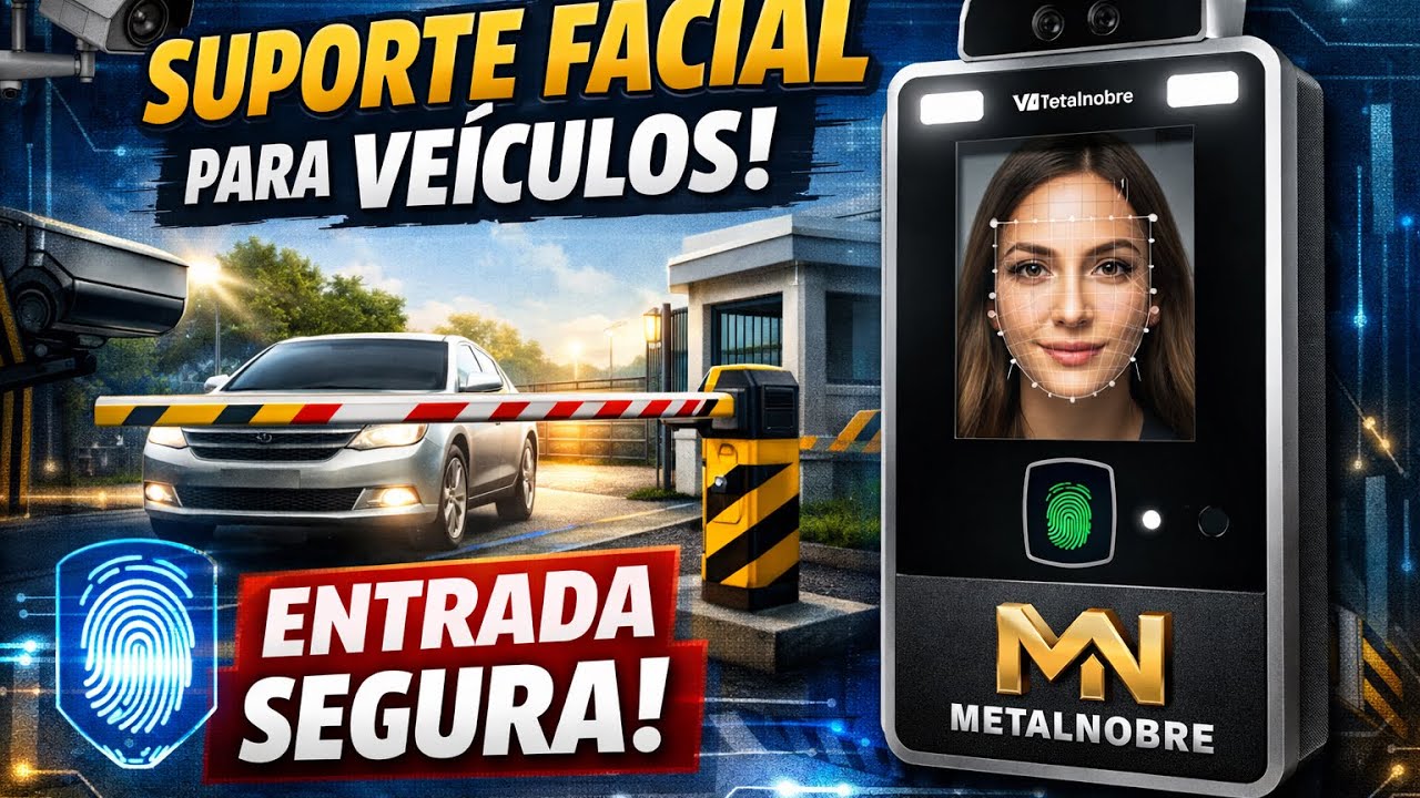 Suporte veicular para terminal de reconhecimento facial | Metal Nobre 