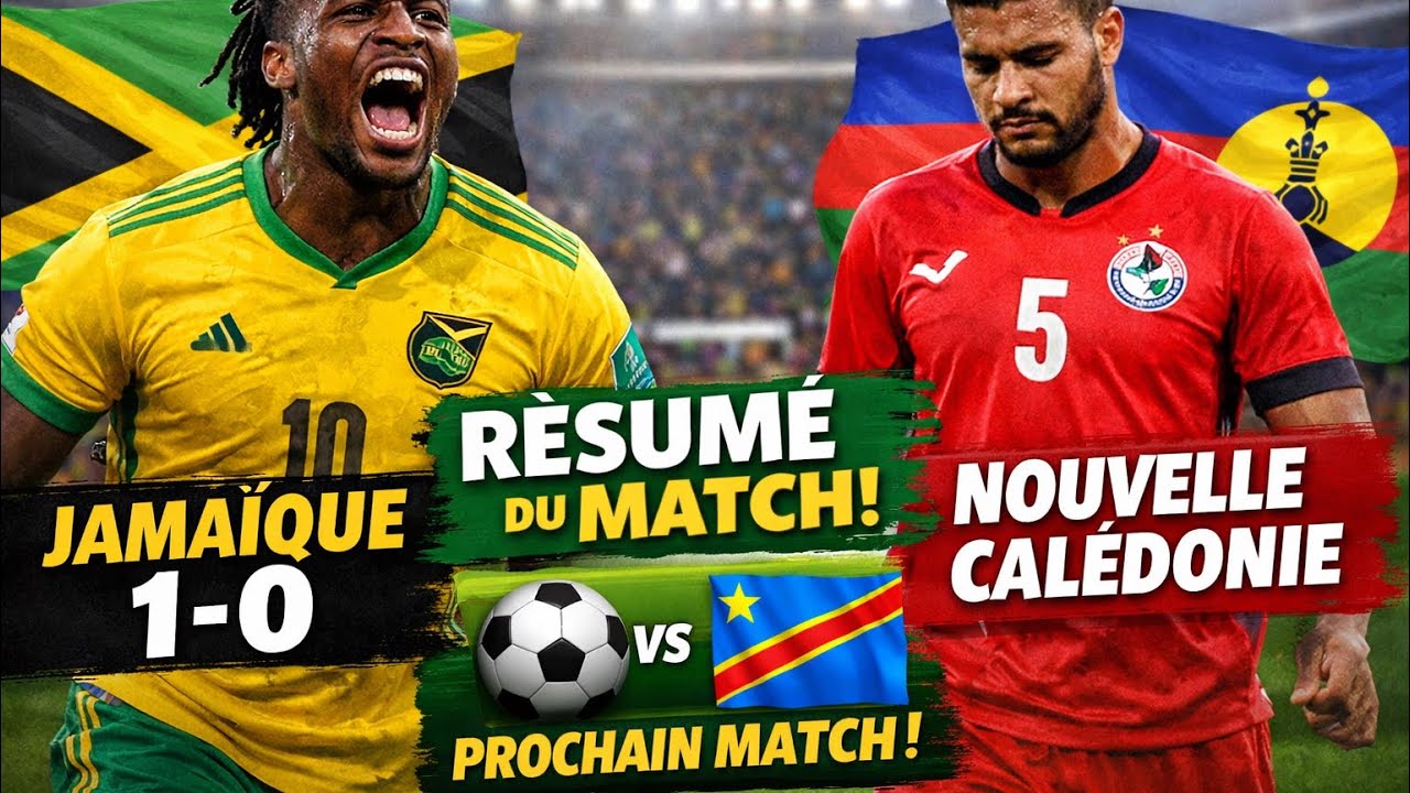 R&eacute;sum&eacute; du match Jama&iuml;que 1-0 nouvelle Caledonie, la Rdc va affronter la Jama&iuml;que le 31 mars #rdc