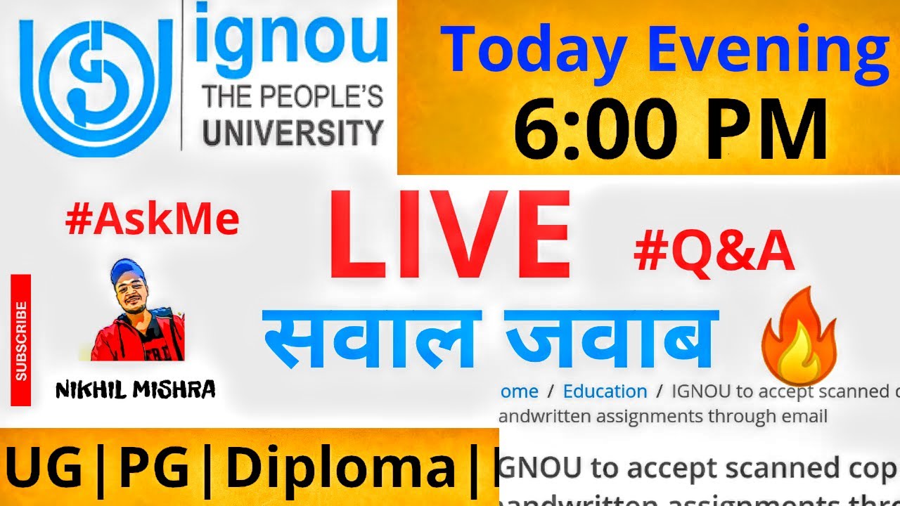 IGNOU Assignment 🔥LIVE🔥Q&A | सवाल जवाब