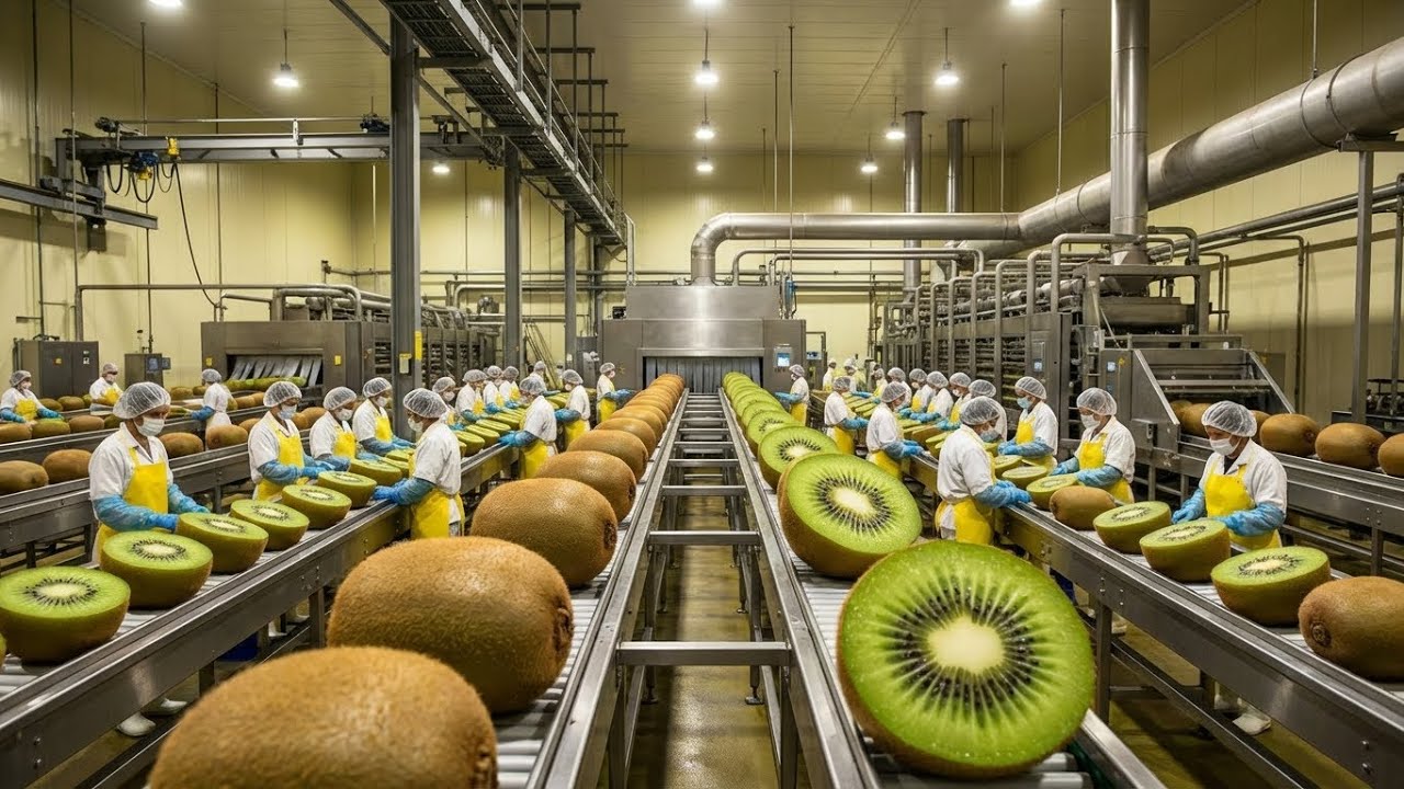 Inside a Giant Kiwi Fruit Processing Factory | From Harvest to High-Tech Production