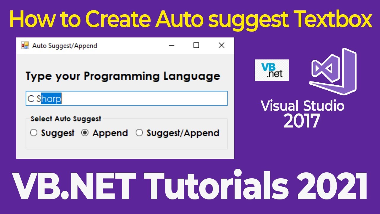 VB.Net Tutorial How to Make an Auto Suggest Textbox