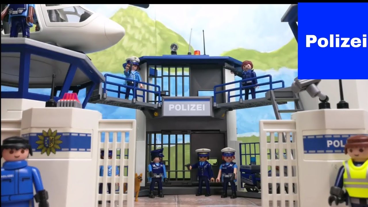 Playmobil Polizei Feuerwehr Krankenwagen - Ausbruch aus dem Gefängnis Verbrecher Dieb (4K)