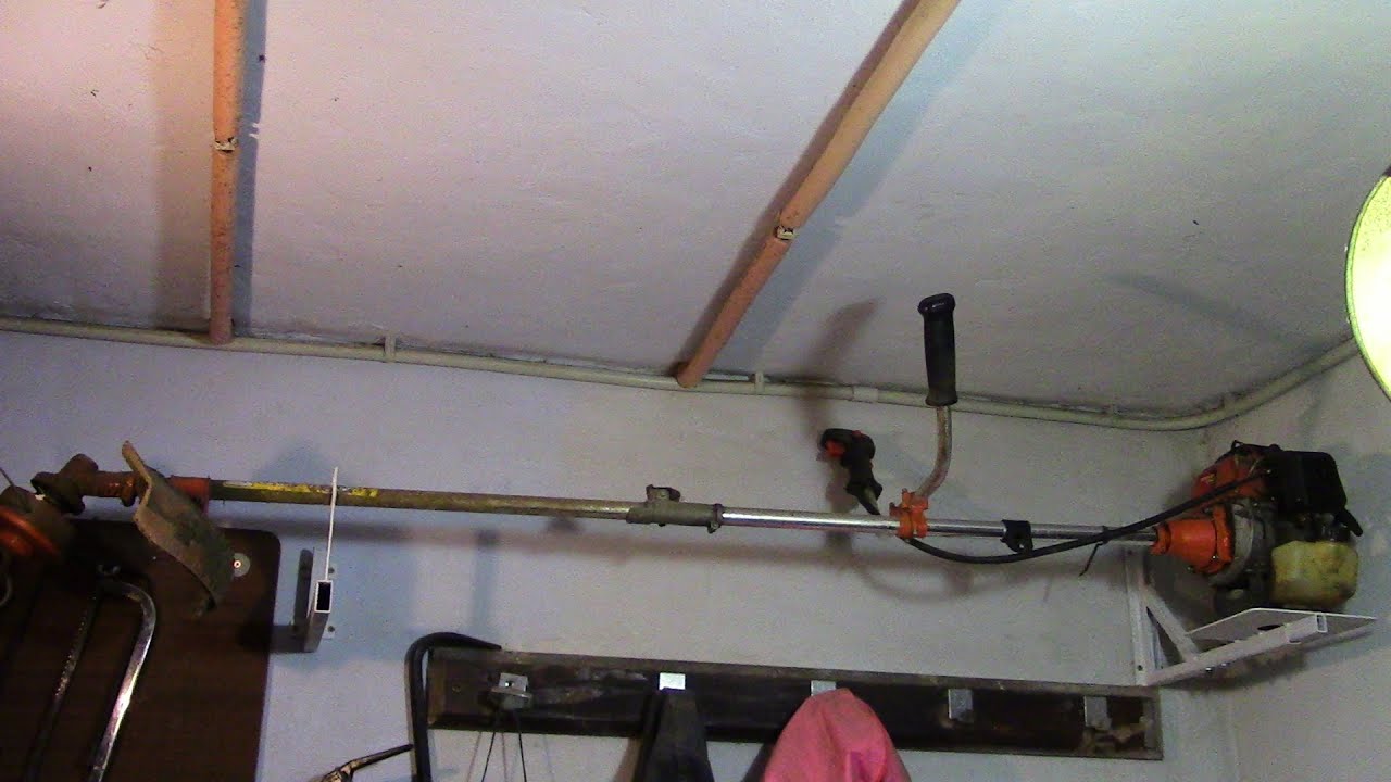 soporte casero para desbrozadora (cortadora de pasto)  home support trimmer (mower)