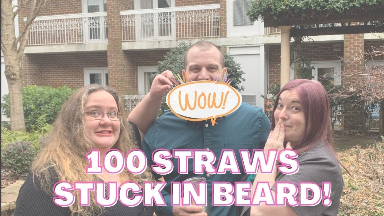 100 Straws Stuck in Bearded Woodsman Challenge