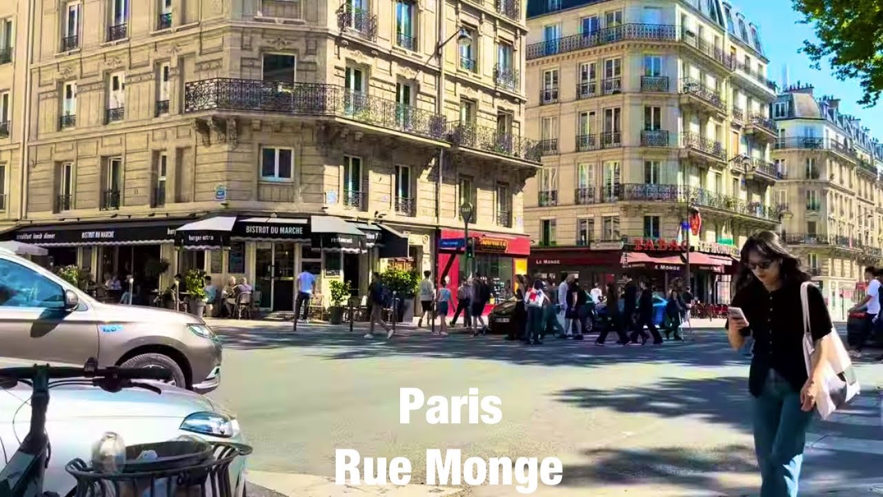 Paris city walks   Rue Monge   Paris,France 4K